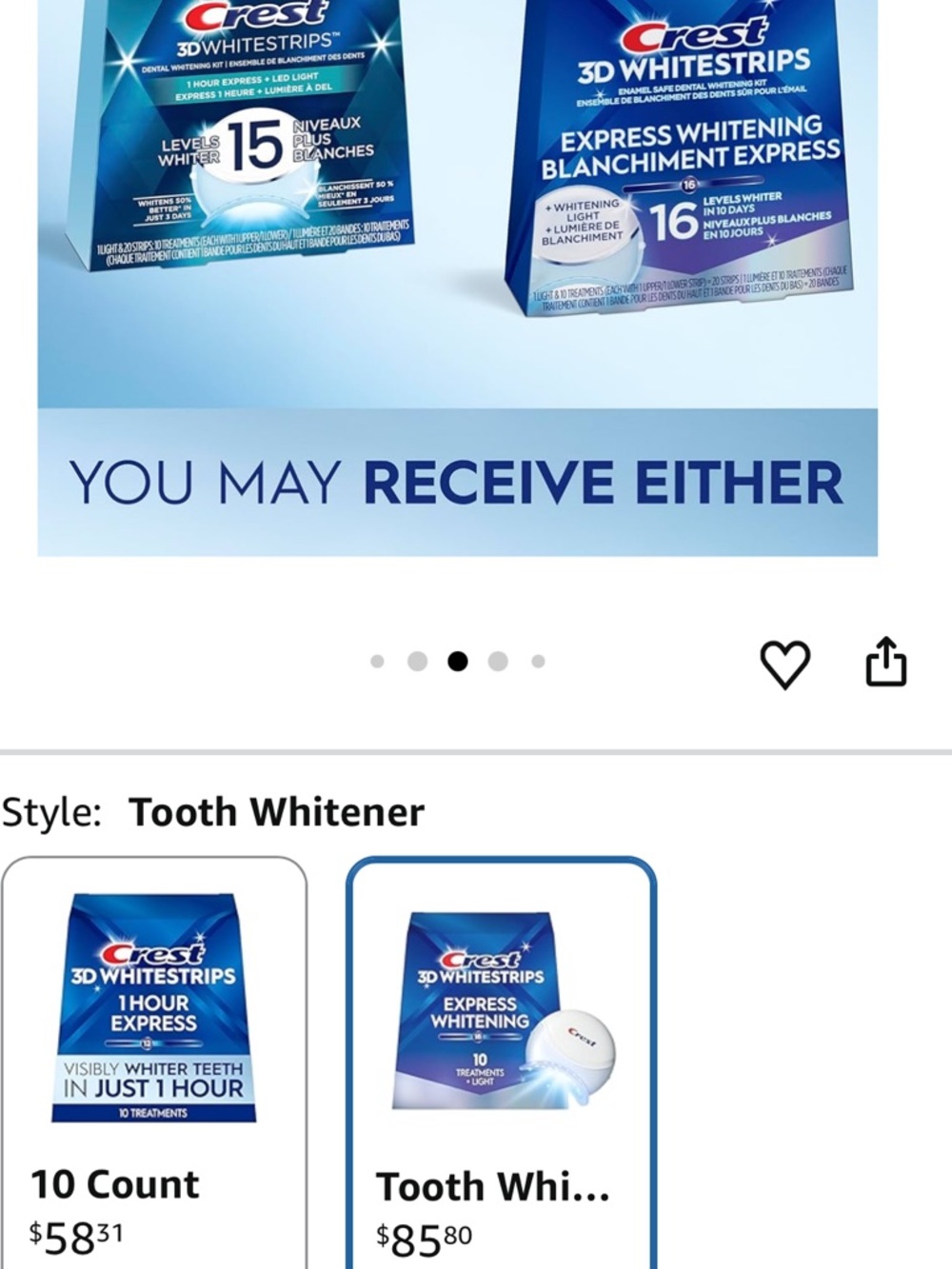 Crest 3D Whitestrips Express Whitening - Blue